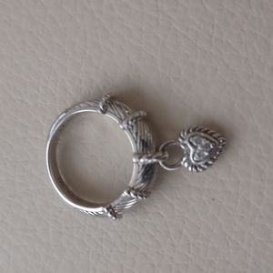 Judith Ripka Silver Heart Dangle Ring